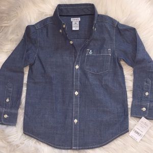 NWT Carter’s boys long sleeve denim shirt